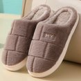 thumbnail image 1 of Feslishoet-Zapatillas de casa de invierno para mujer, antideslizantes, suaves, cálidas, con dibujos animados, para interiores, dormitorios, exteriores, 1 of 2