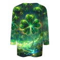 thumbnail image 4 of successthop St Patricks Day 3/4 Sleeve Tops for Women Green Plus Size Crew Neck Polyester Casual St. Patricks Day Blouse Tops for Irish Themed Gifts L, 4 of 5