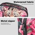 thumbnail image 4 of Rose Leopard Hard Drive Bag Travel Organizer Phone Charger Organizer Small Electronics Travel Organizer Waterproof Oxford Fabric 5.9x9.44x3.14 in, 4 of 6