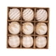 thumbnail image 5 of Juego de adornos navideños reutilizables con bolas de terciopelo flocadas, irrompibles 9 Piezas Beige 10cm, 5 of 9