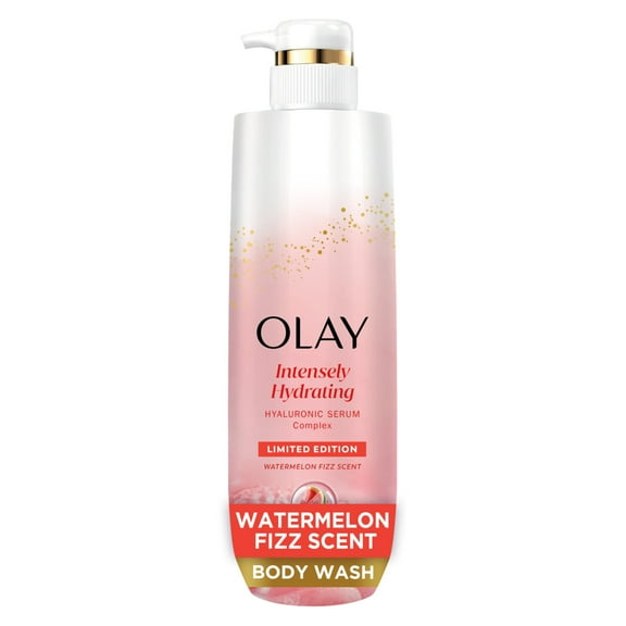 Olay Intensely Hydrating Body Wash with Hyaluronic Serum Complex, Watermelon Fizz Scent, 20 fl oz