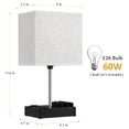 thumbnail image 2 of Usb Desk Lamp Multifunctional Bedside Desk Lamp With 2 Ac Outlets 3 Usb Charging Ports and Wooden Cell Phone Stand Storage Rack Perfect For Bedroom, Guest Room, Office, 2 of 3