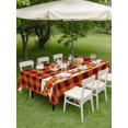thumbnail image 3 of Outdoor Tablecloth with Umbrella Hole and Zipper, Fall Rectangle Table Cloth 60x120 Inch Waterproof Tablecloth, Thanksgiving Orange Pumpkin Maple Leaves Plaid Picnic Table Cover for Patio Camping, 3 of 7