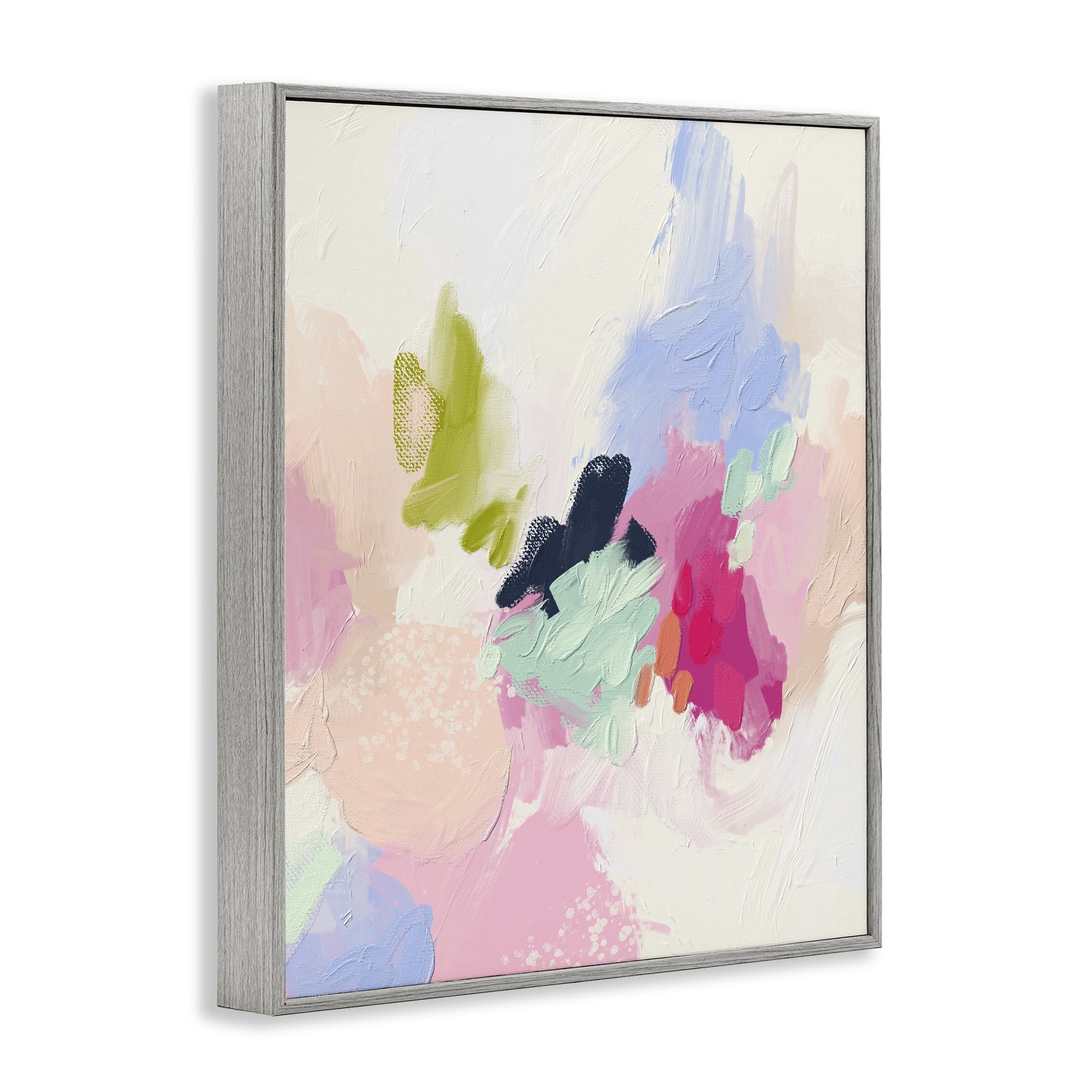 Stupell Industries Pastel Abstract Paint Strokes Abstract Painting Gray Framed Art Print Wall Art, 11 x 14