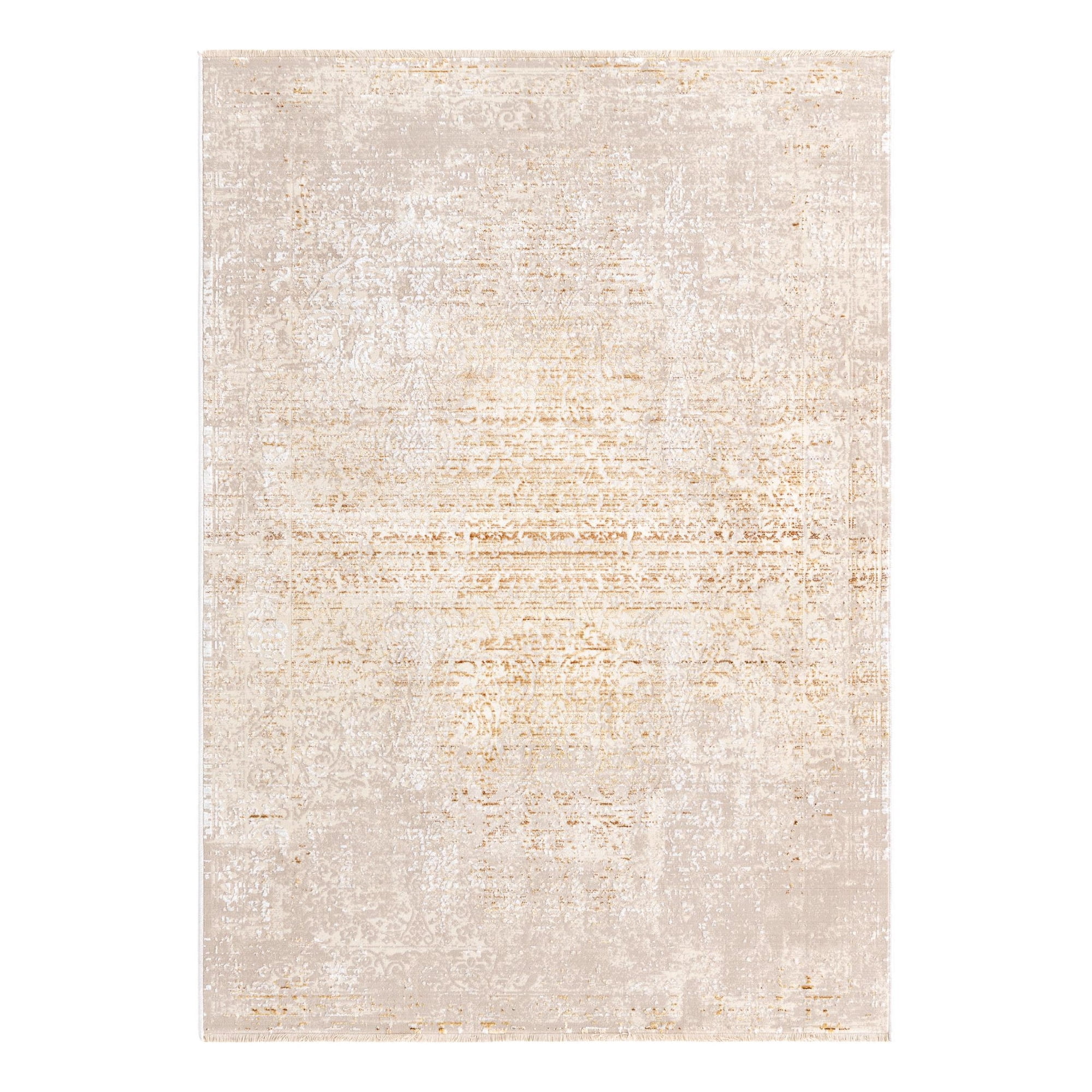 Unique Loom Deepa Collection Area Rug - Pianura (4 x 5 10 Rectangle Ivory and Gold)