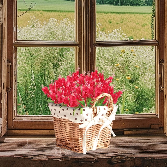 Ramo de flores artificiales de jacinto | Tallos de lavanda de seda sintética para decoración del hogar y bodas | Morado, blanco, azul, rojo, rosa y amarillo