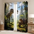 thumbnail image 2 of Erosebridal Tyrannosaurus Rex Pterosauria Black Out Curtains, Triceratops Dinosaur Curtains Pack of 2 (42x63 Each), 2 of 6