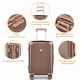 thumbnail image 3 of Joyway 3 Piece Luggage Set with Spinner Wheels Carry-On Suitcase Makeup Case and Crossbody Bag, 3 of 7