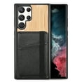 thumbnail image 1 of Mantto Case for Samsung Galaxy S22 Ultra 6.8 inch 5G, Wooden Texture Kickstand Holder Lightweight Magnetic Credit Card Photo Slot Back Phone Case Cover for Samsung Galaxy S22 Ultra 6.8 inch, Bamboo, 1 of 9
