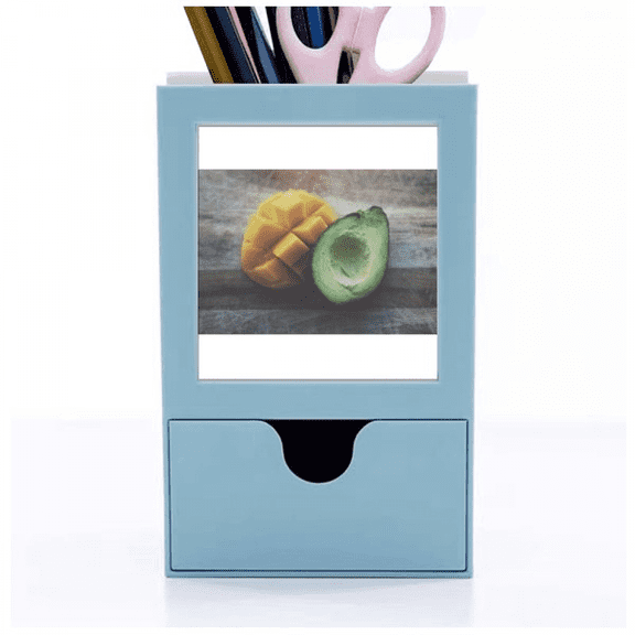 Tropical Fruit Avocado Picture Desk Supplies Organizer Pen Holder Card