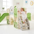 thumbnail image 4 of Shengchao Trade 11 in 1 Toddler Slide, Kids Slide for Toddler Age 1-3 with Basketball Hoop, Kids Slide Playset Structure, Toy Storage Organizer for Toddlers, Kids Climbers Playground,Green, 4 of 13