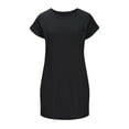 thumbnail image 4 of Diufon Casual Dresses for Women Round Neck Short Sleeve Dress Summer Solid Color Dress with Pockets, 4 of 6