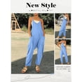 thumbnail image 6 of Xuanfei Women Solid Color V Neck Sleeveless With Pockets Casual Jumpsuit Romper, 6 of 7