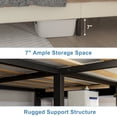 thumbnail image 4 of Full Bed Frame, Full Size Platform Bed With Fabric Upholstered Headboard, Beige, 4 of 6