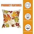 thumbnail image 3 of Fall Maple Leaves Decorative Throw Pillow Cover 18 x 18, Autumn Farmhouse Rustic Porch Patio Outdoor Pillowcase, Thanksgiving Seasonal Sofa Couch Cushion Case Home Decor, 3 of 6