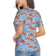 thumbnail image 2 of Goofa Flamingo Pattern Women's Slim-Fit Short-Sleeve V-Neck T-Shirt,Classic-Fit Short-Sleeve V-Neck T-Shirt-XX-Large, 2 of 5