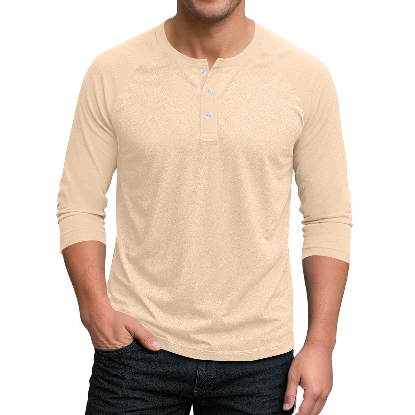 GAP Men's Long Sleeve Soft Cotton Knit Relaxed Fit Henley T-Shirt