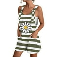 thumbnail image 2 of Mqqzkk Printed Romper for Women Strap Linen Lightweight Short Jumpsuits with Pockets Loose Fitted Wide Leg Overall Shortalls, 2 of 5