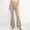 Khaki, variant on PWPSG Women's High-Waist Flare Pants, Dual Button Waist, Neat Front Seam Stitching and Split Hem for Upscale Smart Casual Events Black XXS
