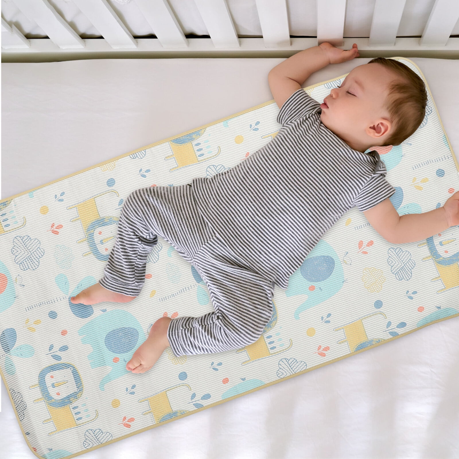 Baby Waterproof Pad Washable, 36 x 18 Non-Slip Wateproof Protector for  Baby Cradle/Bassinet Mattress Pad,4 Layers Incontinence Bed Pad for  Children
