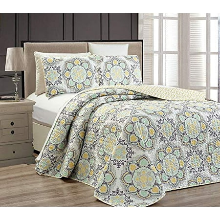 Fancy Collection 3 Pc Bedspread Bed, Yellow California King Bedspread