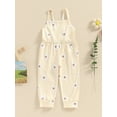 thumbnail image 4 of Suealasg Toddler Girls Overalls Jumpsuit Sleeveless Floral Print Spaghetti Strap Romper Pants 1-5 Years Kids Girls Summer One Piece Playsuit, 4 of 9