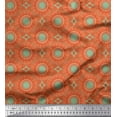 thumbnail image 1 of Soimoi Orange Modal Satin Fabric Mandala Geometric Decor Fabric Printed Yard 42 Inch Wide, 1 of 3