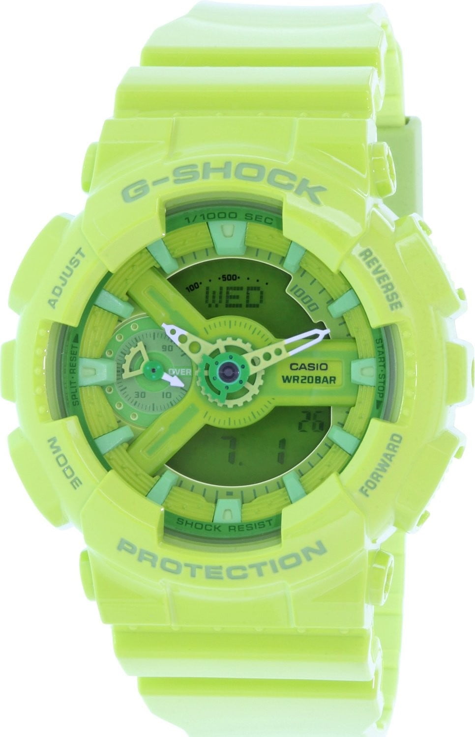 G-Shock Series Resin Case and Strap Lime Green Watch - GMAS110CC-3A - Walmart.com