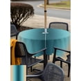 thumbnail image 5 of Outdoor Tablecloths with Umbrella Hole & Zipper, Turquoise Yellow Ombre 60x60 Inch Square Tablecloths, Farmhouse Modern Gradient Art Waterproof Table Cloth, Patio/Pool/Picnic Table Covers, 5 of 8