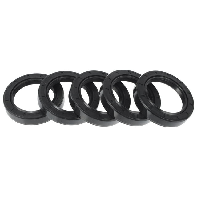 Sello de aceite universal Unique Bargains TC de doble labio con resorte de acero, sello de eje rotativo 45x65x12mm, caucho NBR negro de alta presión, 5 piezas
