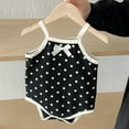 thumbnail image 2 of Tisuna Summer Bodysuit For Newborn Girls Polka Dot Print Sleeveless Suspender Romper Comfortable Soft Girls Summer Pullover Jumpsuit Size 0-3 Months, 2 of 6