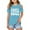 Sky Blue, variant on Girls Tshirts Graphic Short Sleeve Shirts Cut-Out Design Crewneck Tee Tops Cute Shirts for Girls 7-8 Years