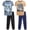 Blue/Tan Los Angeles, variant on Pro Athlete Boys Sweatsuit Set Short Sleeve Crewneck Graphic Tees & Tricot Jogger Sweatpants 4 Piece