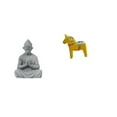 thumbnail image 1 of Estatua de mono,Estatua de Buda Mono para Interiores y Exteriores Budista,Figura de escritorio,Estatua tradicional sueca del caballo de Dala,Figura creativa del caballo Dalecarliano, 1 of 8