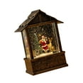 thumbnail image 6 of Sharprepublic Christmas Snow Globe Lantern Swirling Glitter Music Box Christmas Decoration Santa and Reindeer, 6 of 8