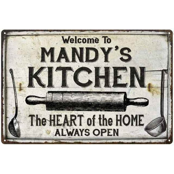 MANDY'S Kitchen Farmhouse Sign 8 x 12 High Gloss Metal 208120033478