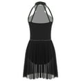 thumbnail image 4 of CHICTRY Lyrical Dance Dress for Girls Halter Rhinestone Tank Leotard Tulle Skirts Ballet Dancewear Black 16, 4 of 7