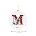 thumbnail image 3 of M Alphabet Snowman Acrylic Car Hanging Ornament Red Letters Christmas Decoration For Auto, 3 of 6