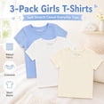 thumbnail image 4 of Btween Active Girls T-Shirts 3 Pack – Short Sleeve Ribbed Crewneck Tees, Soft Stretch Casual Everyday Tops for Girls, 4 of 7