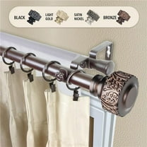 Central Design 100-79-669-D 1 in. Lucinda Double Curtain Rod, Bronze - 66-120 in.