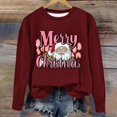 thumbnail image 2 of asdoklhq Sweatshirt for Women Christmas Printed Crew Neck Long Sleeve Pullover Hoodie Wine XL, 2 of 5