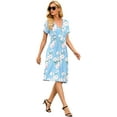 thumbnail image 5 of PPYOUNG Women's Summer Casual Short Sleeve V-Neck Short Party Dress with Pockets, 5 of 7