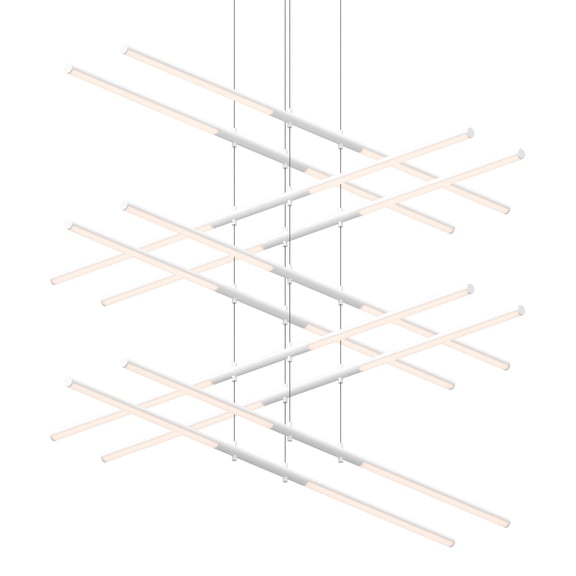 Sonneman 2805.03 Tik-Tak 47-1/2" Wide Led Five Tier Linear Chandelier - White