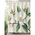 thumbnail image 2 of Fsddascl Botanical Floral Shower Curtain Set - 54" x 78" Washable Bathtub Curtain with 12 Hooks, Retro Country Magnolia Flowers Leaves Waterproof Fabric Stall Shower Curtains for Bathroom/Bathtub, 2 of 6