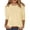 F-337Light Yellow, variant on ZHOGXU Ladies T Shirt 3/4 Sleeve Crew Neck Solid Color Fashion Comfortable Lightweight Top For Everyday Wear,Light Yellow,L