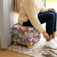 thumbnail image 3 of TSOVTHRID Easter Egg Daisy Floral Print Ottoman Cover Square, Stretch Ottoman Cover Square Folding Storage Stool Furniture Protector Soft Slipcover for Living Room Easter Decor, 3 of 6
