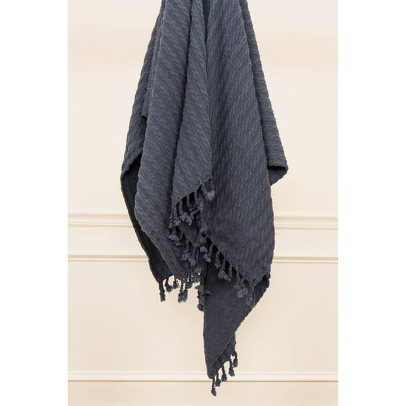 Rizzy Home Solid Navy 50"X 60" Throw