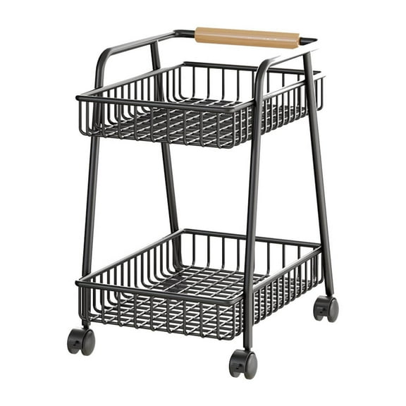 Zxpjkyu Rolling Cart Organizer Multifunctional 2 Tier with Wheels Lightweight Snack Cart