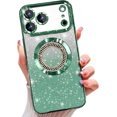 thumbnail image 1 of Funda magnética con purpurina para iPhone 17 Pro Max, compatible con MagSafe, protección total, delgada, a prueba de golpes y arañazos, con protector de lente de cámara, red antipolvo y brillo, 1 of 7