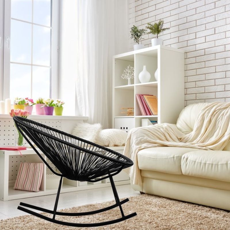 Costa Rocker Lounge Chair in Pink, Wire Lounge Chair, Plastic Lounge Chair, Beach Lounge Chair, Indoor-Outdoor Lounge Chair, Patio Lounge Chair, Oval Lounge Chair